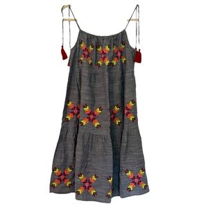 Rocks & Indigo Women’s Boho Sleeveless‎ Embroidered Flowy Sundress Sz S